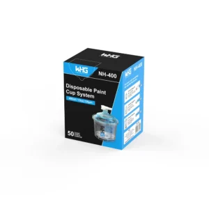 HZH NH-400ML Disposable Paint Cup System Dispenser Packaging displayed from front right angle