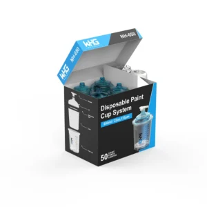 HZH NH-650ML Disposable Paint Cup System Zipper Packaging displayed from front left angle