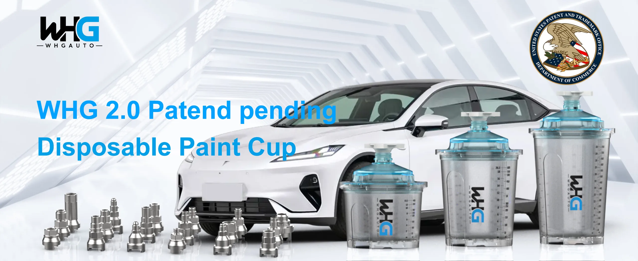 HZH NH Disposable Paint Cup System Full Set Showing Cup, Liner, and Lid