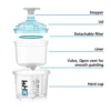 HZH WH-400ML Disposable Paint Cup System Exploded View Showing Cup, Lid, and Liner Components