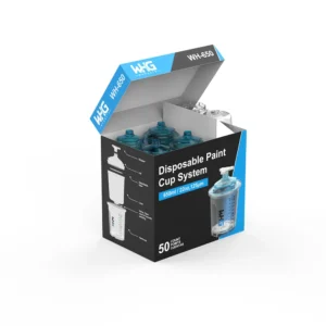 HZH WH-650ML Disposable Paint Cup System Zipper Packaging displayed from front left angle