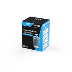 HZH WH-850ML Disposable Paint Cup System Dispenser Packaging displayed from front right angle