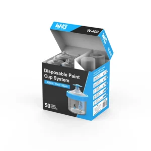 WHGAuto 400ml Short Disposable Paint Cup System with Paint Cup in Zipper Packaging Front View